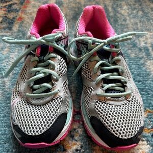 Asics Mint Green, Pink & Black Women's Running Sneakers